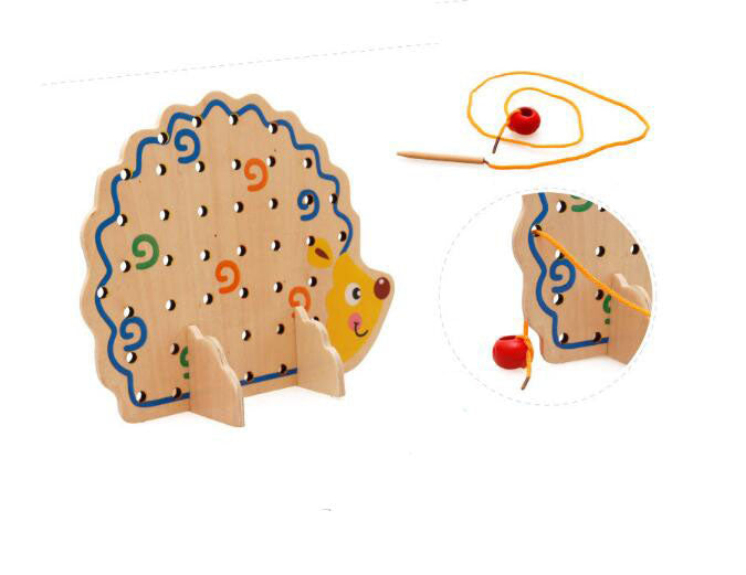 Wooden Hedgehog Board Lacing & Stringing Beads, Fruits and Vegetables